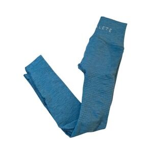 ALPHALETE Halo Leggings Small‎ Vivid Blue High Waist Athletic Workout Gym